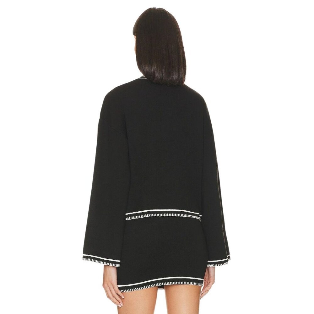 SNDYS Daphne Cardigan in Black Medium New Womens Knit Sweater Jacket - Picture 2 of 14